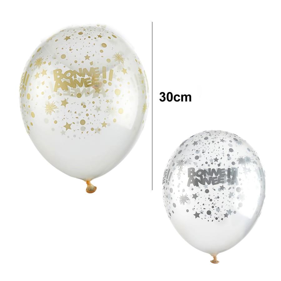 6 Ballons à confettis étoiles 30 cm