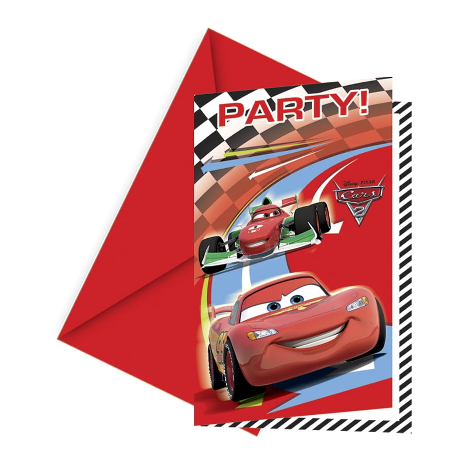 Carte d'Invitation Cars + Enveloppe