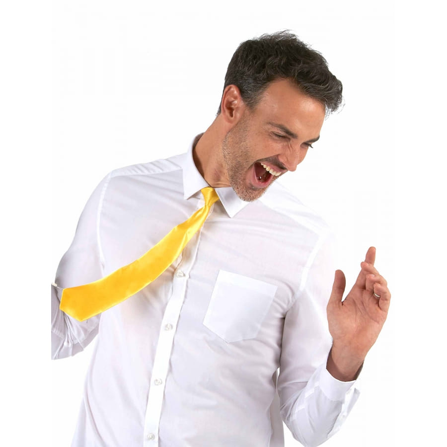 Accessoire cravate jaune fluo homme années 80