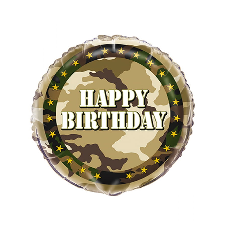 Décoration d'anniversaire sur le thème militaire Camo, vaisselle
