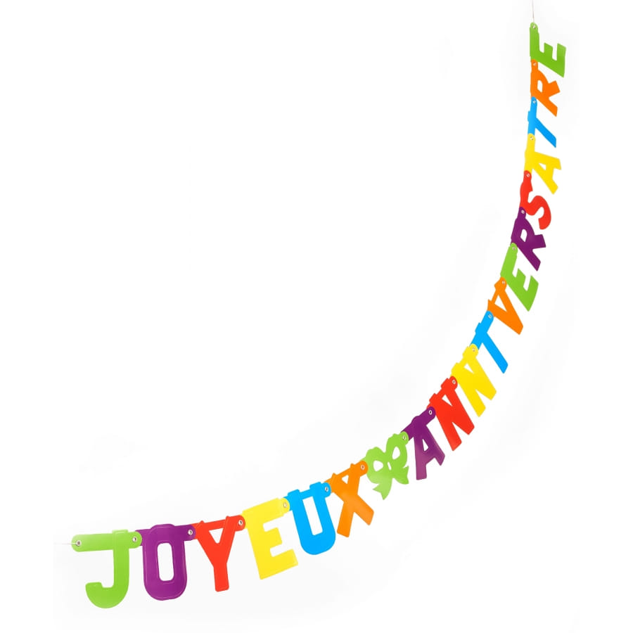 Guirlande joyeux anniversaire 2,2 mètres hauteur 13,5 cm - Hoplafete
