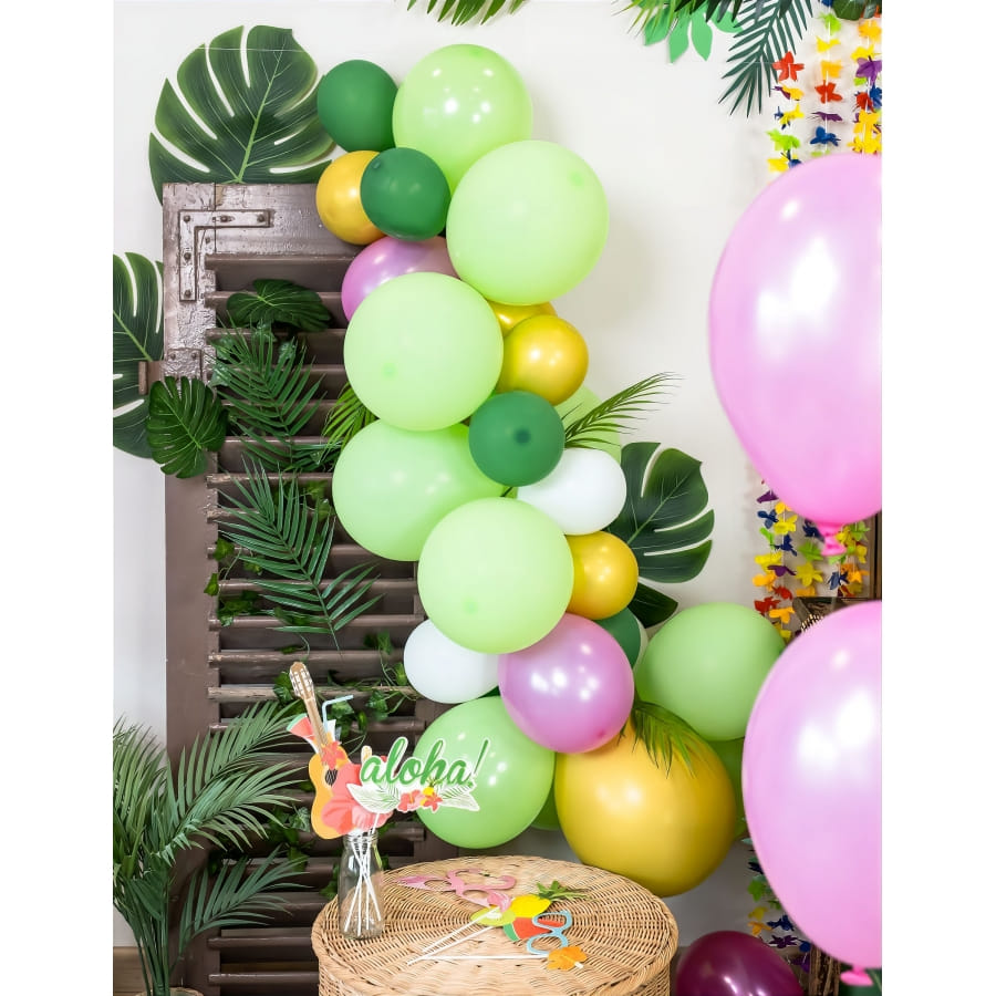 Kit arche 86 ballons et feuilles tropicales - Tropicool - Jour de