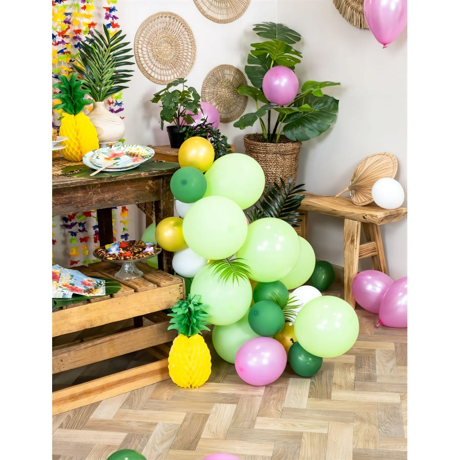 Kit Arche de Ballons 77 pièces – Vert Blanc Or – EVITRINE DAKAR