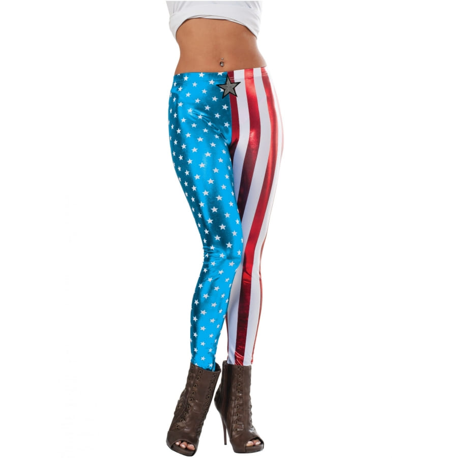 Legging Captain America moulant métalisé, femme