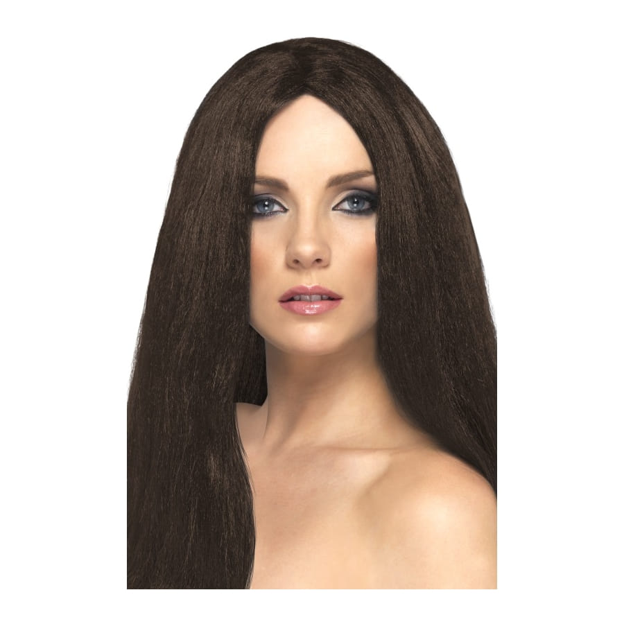 perruque femme brune long