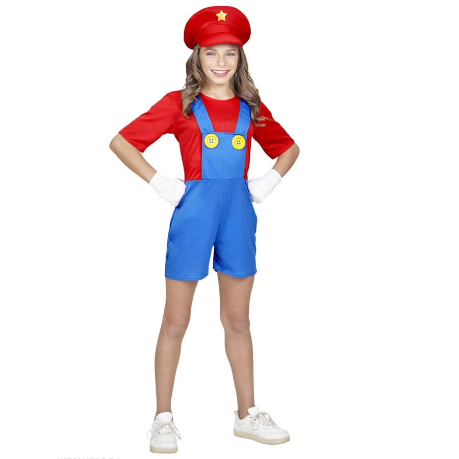 Salopette courte de Mario pour petite fille