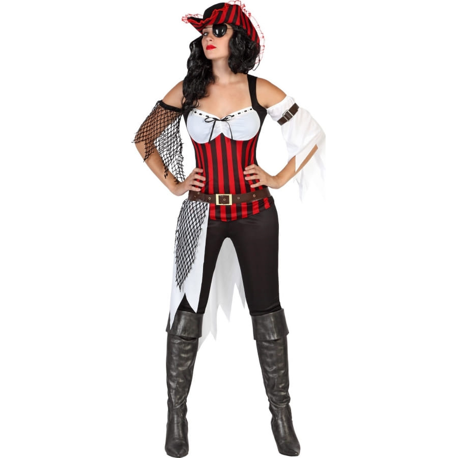 Déguisement pirate femme rayures rouges